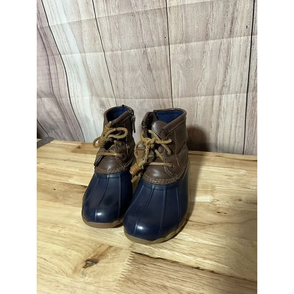 Sperry Top Sider Little Kids Saltwater Blue Brown Duck Rain Boots